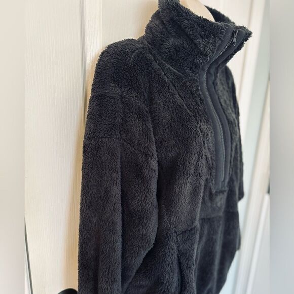 JOY LAB Soft & Cozy 1/4 Zip Black Fleece Drawstring Bottom Pullover! - Picture 6 of 7